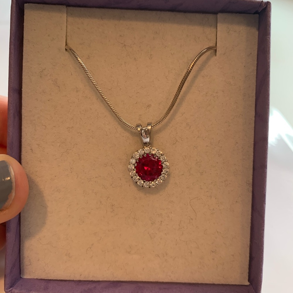 Pink stone necklace